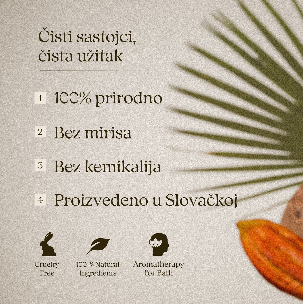 Mount Chocolate 50 g – čaj za kupku: čisti sastojci, bez mirisa, proizvedeno u Slovačkoj