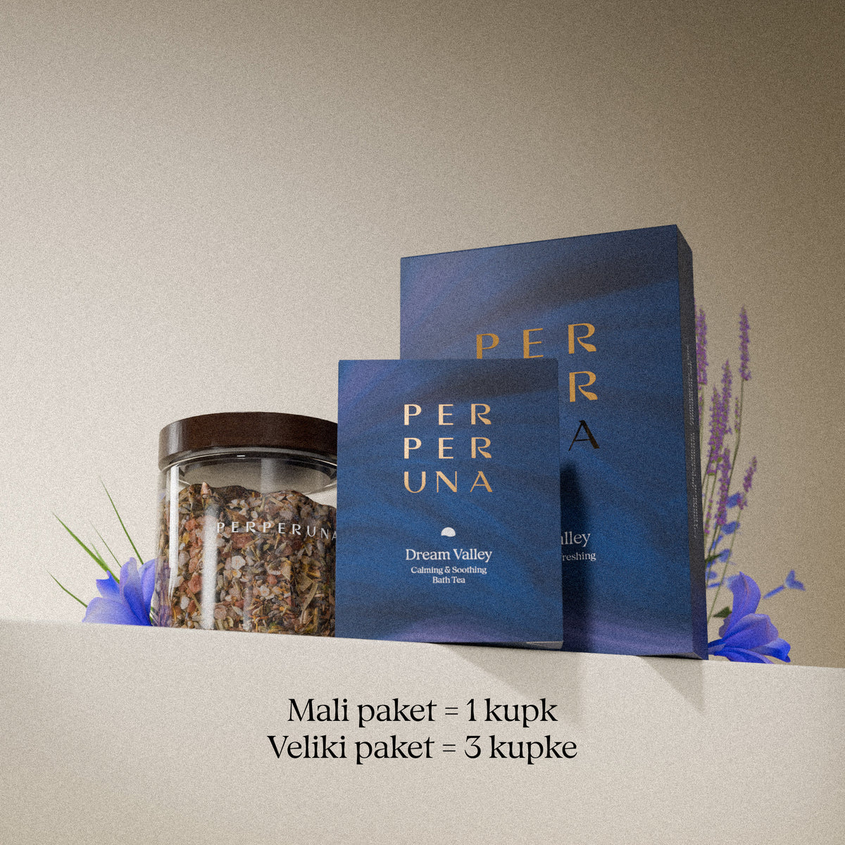 Dream Valley 50 g – čaj za kupku: mali paket = 1 kupka, veliki paket = 3 kupke