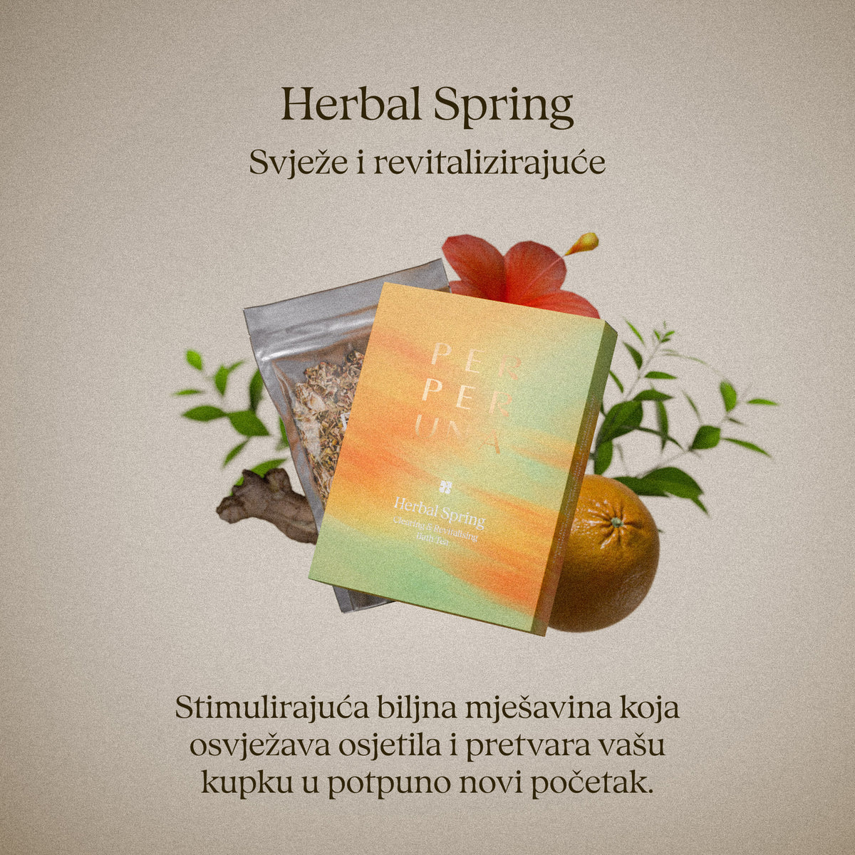 Herbal Spring 50 g – čaj za kupku: kartica mirisa