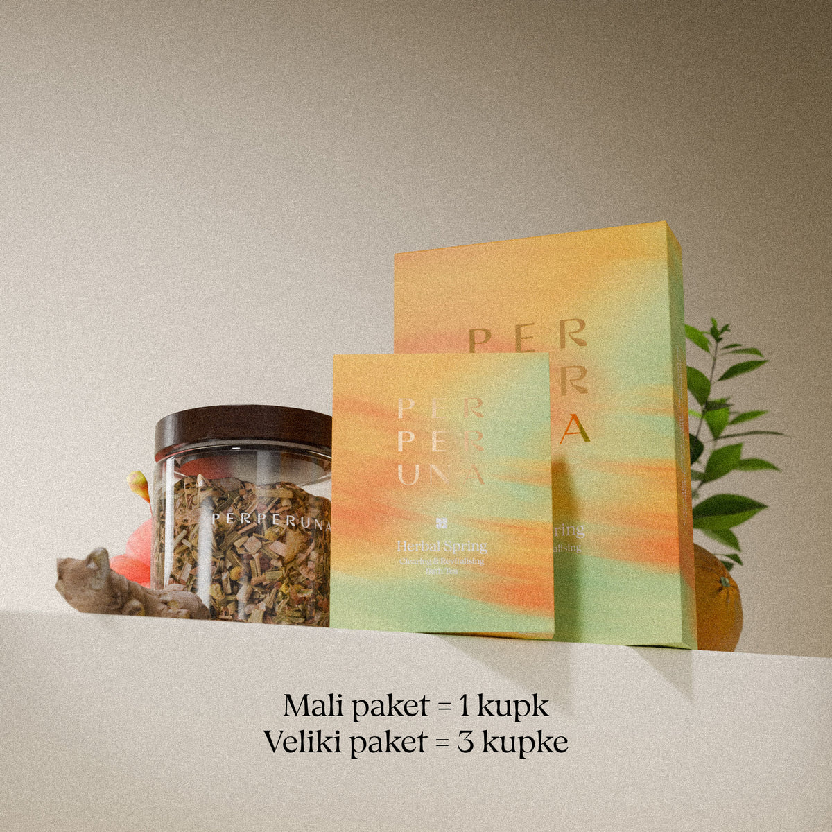 Herbal Spring 50 g – čaj za kupku: mali paket = 1 kupka, veliki paket = 3 kupke