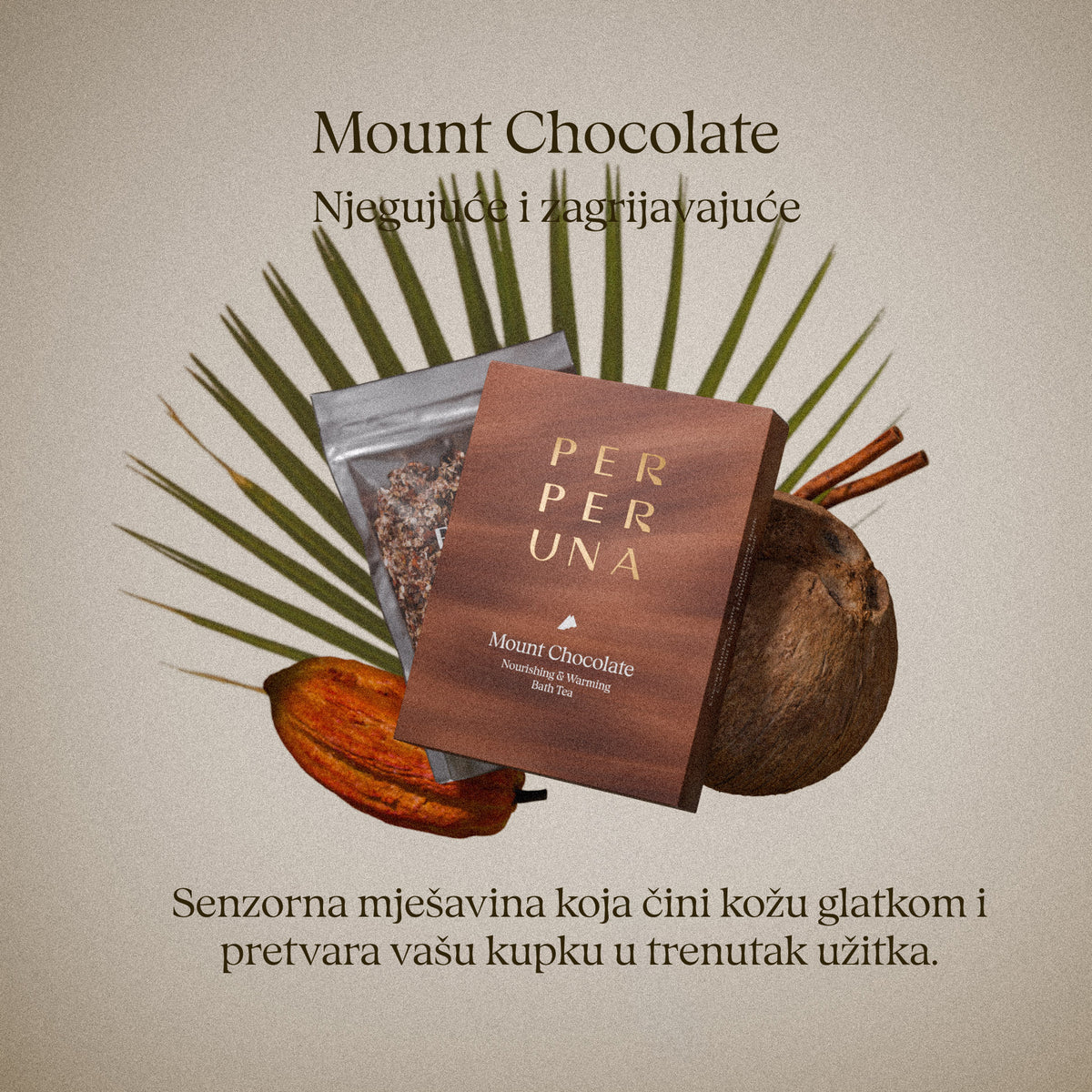 Mount Chocolate 50 g – čaj za kupku: kartica mirisa